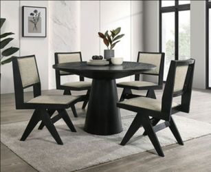 Brand New Black & Light Gray 5pc Dining Table Set