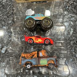 Mattel Disney Pixar Cars On The Road 3-Pack of Toy Cars & Trucks, 1:55 Scale Character Vehicle Set with Road Trip Lightning McQueen.  Brand New 