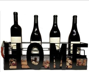 HOME Metal Wine Rack with Cork Holder