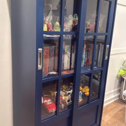 Wood Bookshelf /hutch (Navy Blue)  $50