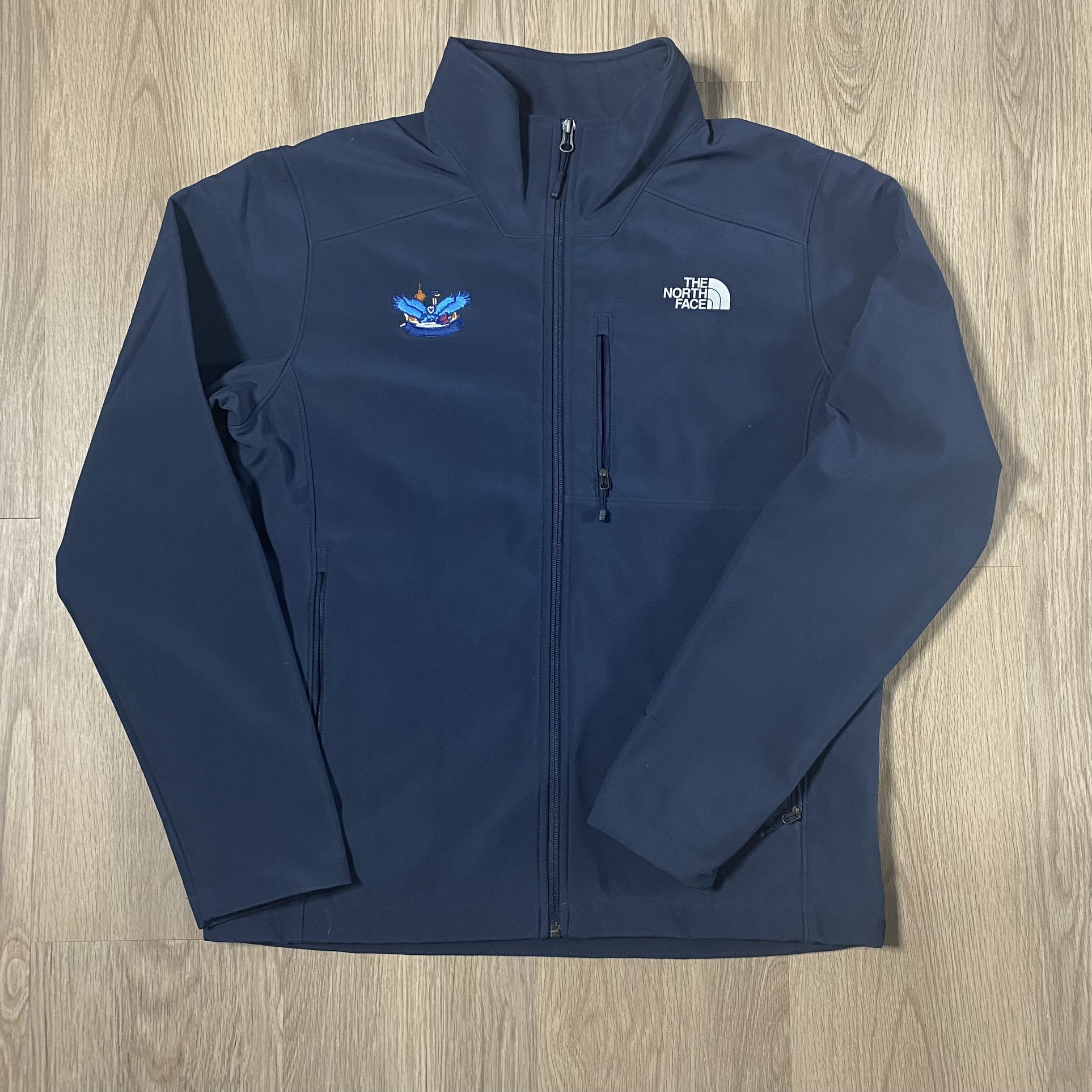 The North Face Navy Blue Zip Up Embroidered Jacket Size Mens Medium