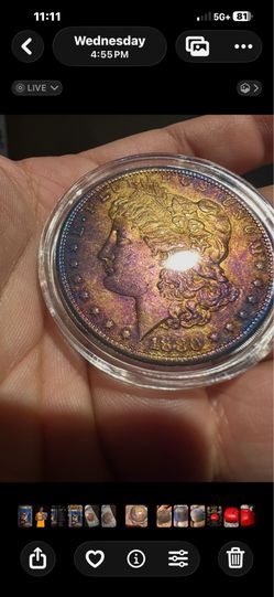 🌈TONED MORGAN SILVER DOLLARS (1880 & 1885) – BEAUTIFUL COLORS 🔥