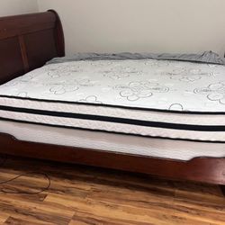 Queen Size Bed Frame With Box Spring And Mattress 