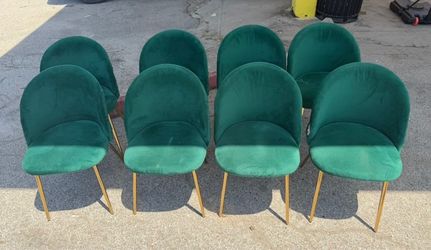 Green velvet chairs