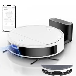 OKP Robot Vacuum and Mop Combo K5 Ultra Small Robotic Cleaner with ToF LiDAR Navigation, 6000pa Suction, WiFi/App/Alexa Control, 170min Runtime, 500ML
