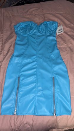 Vestido azul turquesa corto tipo corset 💙