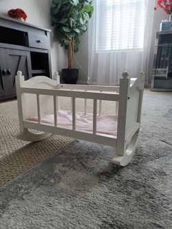 Pottery Barn Kids Wooden Baby Doll Cradle – White