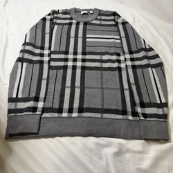 Grey Burberry Check Sweater