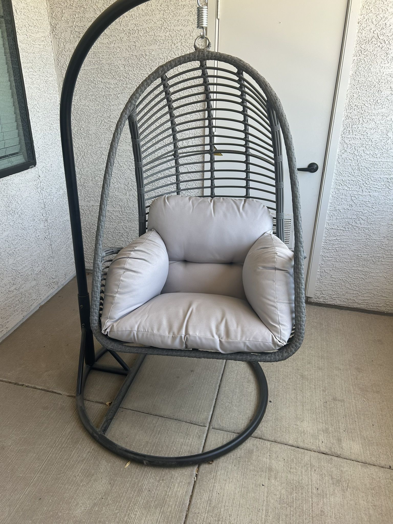 Hanging Egg Chair With Stand And Cushions