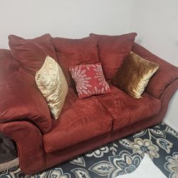 Ashley Red Sofa & Loveseat Set – Excellent Condition - $500 (Camarillo)