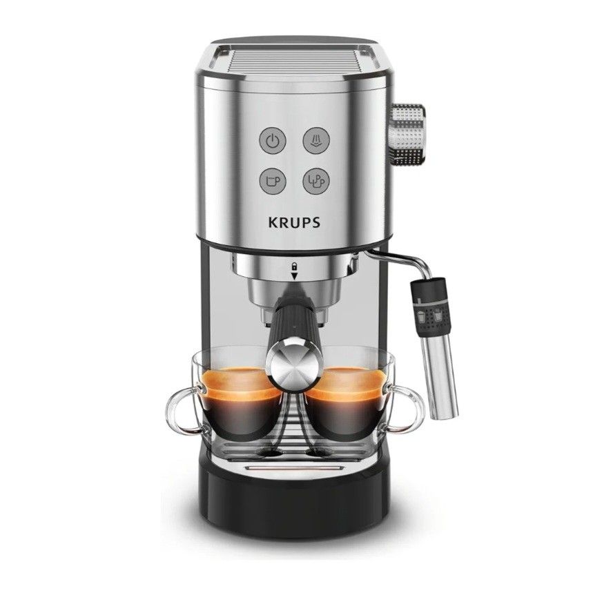 KRUPS Stainless Steel Espresso Machine 15-Bar Pump 1350 Watts (Silver)