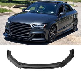 17–20 Audi A3 S3 S-Line Front Bumper Lip Gloss Black