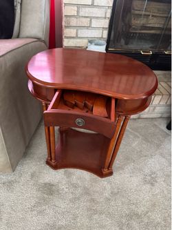 Solid wood side table