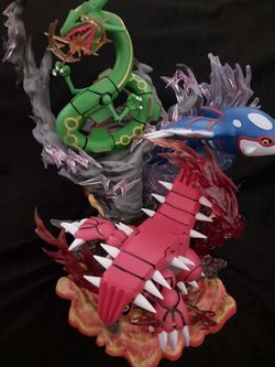 Pokemon Rayquaza Trio Statue 35cm New