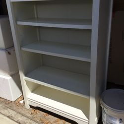 White Solid Wood Bookshelf 