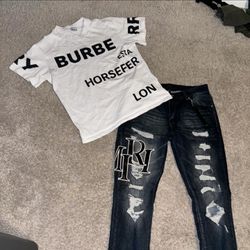 Amira Jeans & Burberry Shirt
