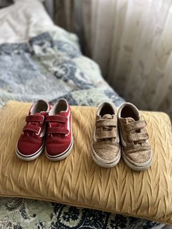 Red And Gold Vans For Toddler Size 9 1/2 