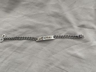 Youth Stainless Steel Bracelet with the Name “Rene” on it (6.5 inches)