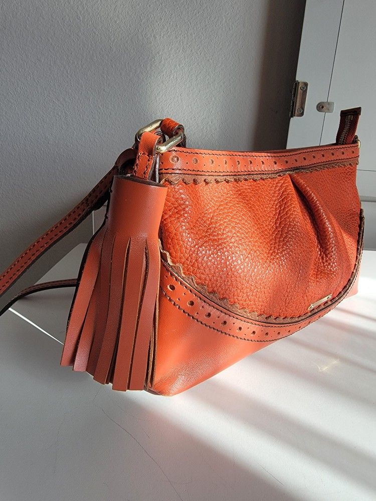 Burberry
Crossbody Orange Brogue Leather Tassel Shoulder Bag