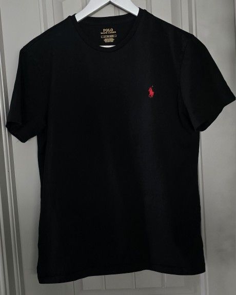 Polo Ralph Lauren Men's~in Black Polo Player~Short-sleeve Classic Fit Crewneck, (Small) T-Shirt