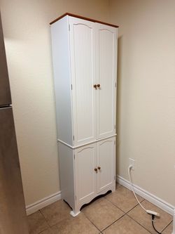 White Wood Pantry Cabinet