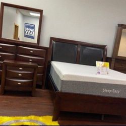 Emily Merlot bedroom set now only $699. Easy finance option. Same-day delivery.