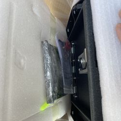 Center Console Safe Vault - KEREN Console Gun Safe Box Compatible with Ford F-150 2021-2024, Fingerprint Lock with Key