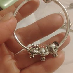 Silver Heart Cuff Bracelet With Disney 