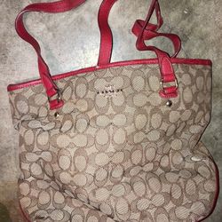 Red And Tan Coach Bag