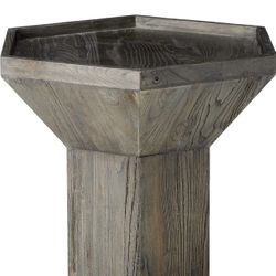 Rivet Geometric Elm Wood Side End Accent Table