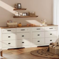 Gracie Oaks Dresser For Bedroom With 6 Drawers, Mid Century Modern Closet Storage Organizer