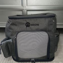 Sitters Light Grey Pet Backpack for Small Dogs, Cats with Scratch Resistant Breathable Mesh Windows, Airline Carry-On Approved, Cup Holders, Pockets, 
