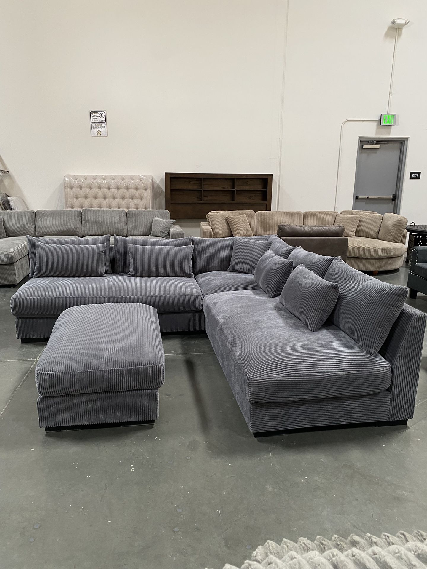 LUX Ultra comfortable Dark Gray Sectional Sofa, Deep Seating Sectional Couch, Sofa, Large Couch For Living Room, Sectionals, Sofas, Soft Plush Sectio