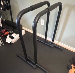 Adjustable Metal Dip Bars Set of 2, Calisthenics Parallel bar, Black