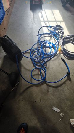 Blue Air Compressor Hose with Reel