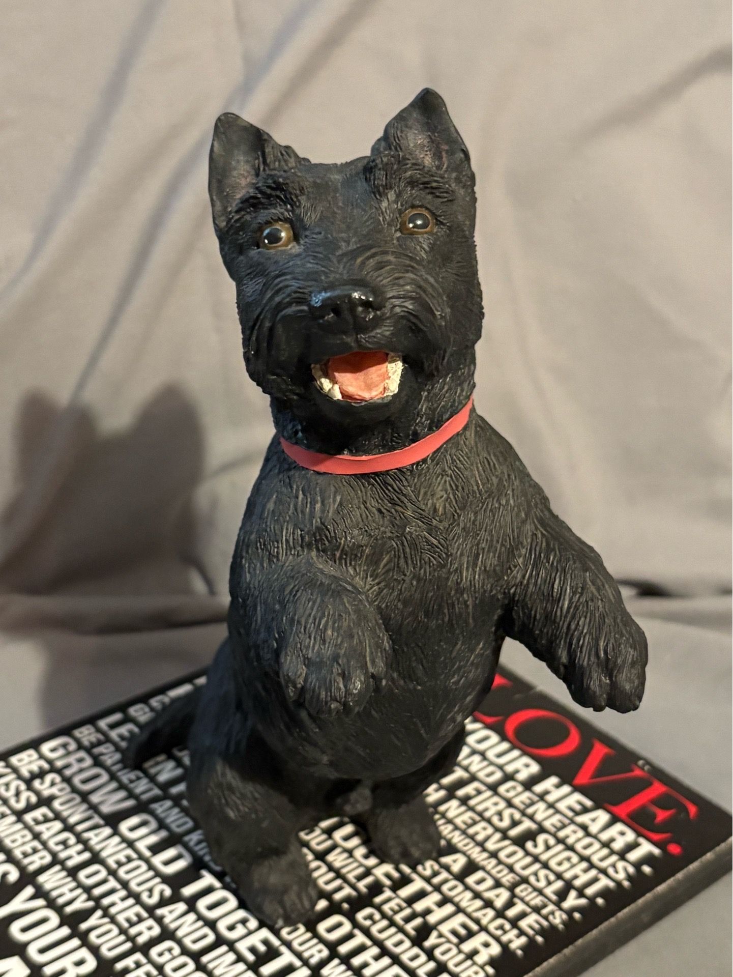 Black West Highland Terrier Dog Figurine, Dog Ornament Sculpture