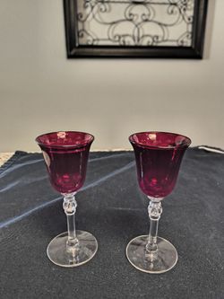 Ruby Red Wine Goblets