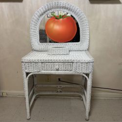 Rattan Makeup Vanity
