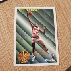 1993 Fleer League Leaders Dennis Rodman Card