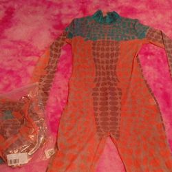 Beige Brown Orange And Green One Piece Size Medium