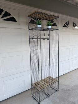 Industrial Metal Wire Entryway Hall Tree