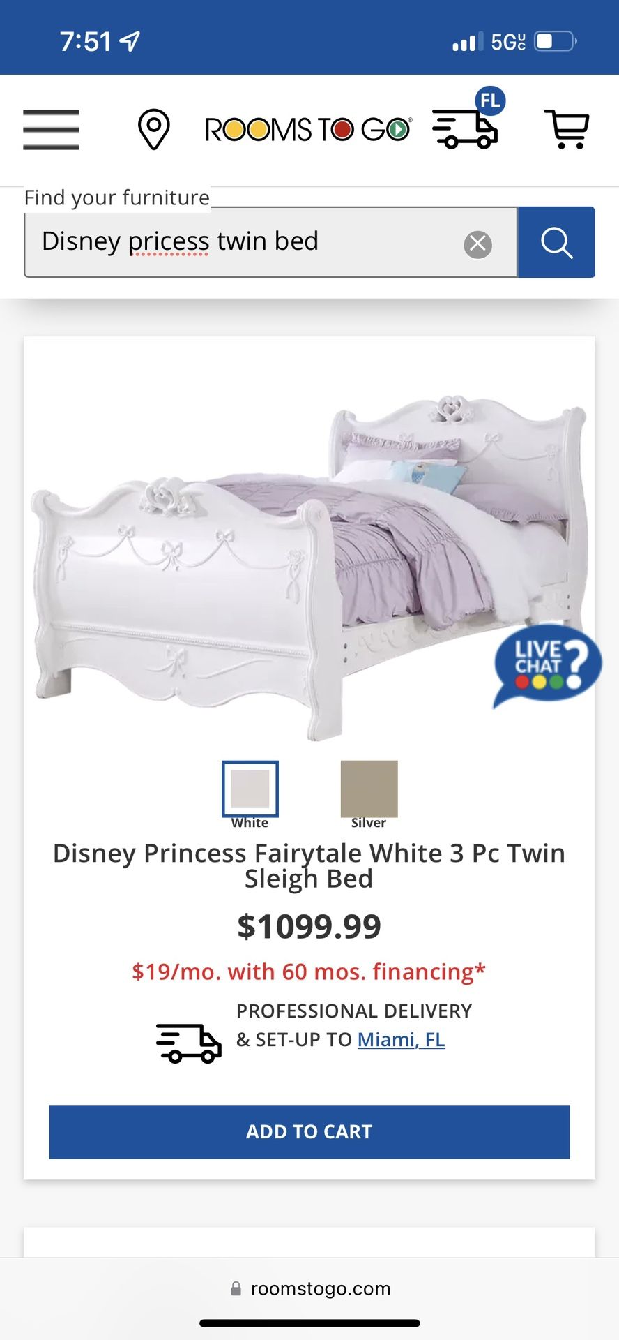 Princess Twin bed 