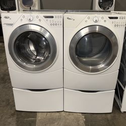 WHIRLPOOL XL CAPACITY WASHER DRYER ELECTRIC SET 