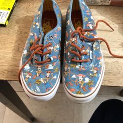 Toy story, authentic woody, true white blue print