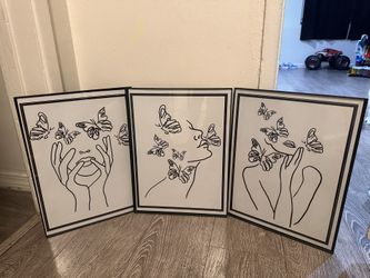 Creative figure and butterfly pattern vinyl frame 