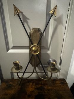 Vintage Large Neo-classical Arrows Wall Candles Sconce