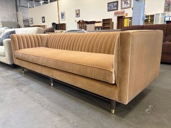 JOYBIRD Chelsea Sofa in Banks Nutmeg Stain and Water Resistant Velvet