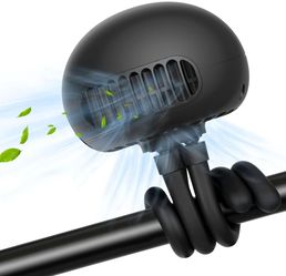 Jellyfish Fan Portable Bladeless Fan, Rechargeable Personal Desk Fan with Flexible Tripod, 3 Speed 60° Rotatable USB Handheld Fan for Car Seat, Bike,