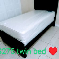 $275 Twin Bed With Mattress And Boxspring Brand New Free Delivery Free Assembly 