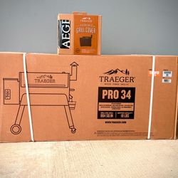 Brand new Traeger Pro Series 34-Pellet Grill and Smoker in Bronze Orginal Traeger Cover included